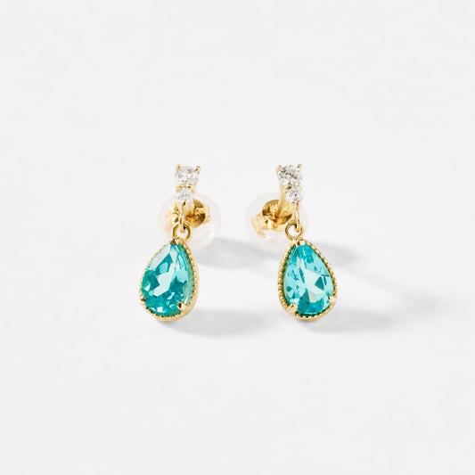 【2026 Summer Collection】K10 アパタイト＆ダイヤモンド ピアス｜41-3170