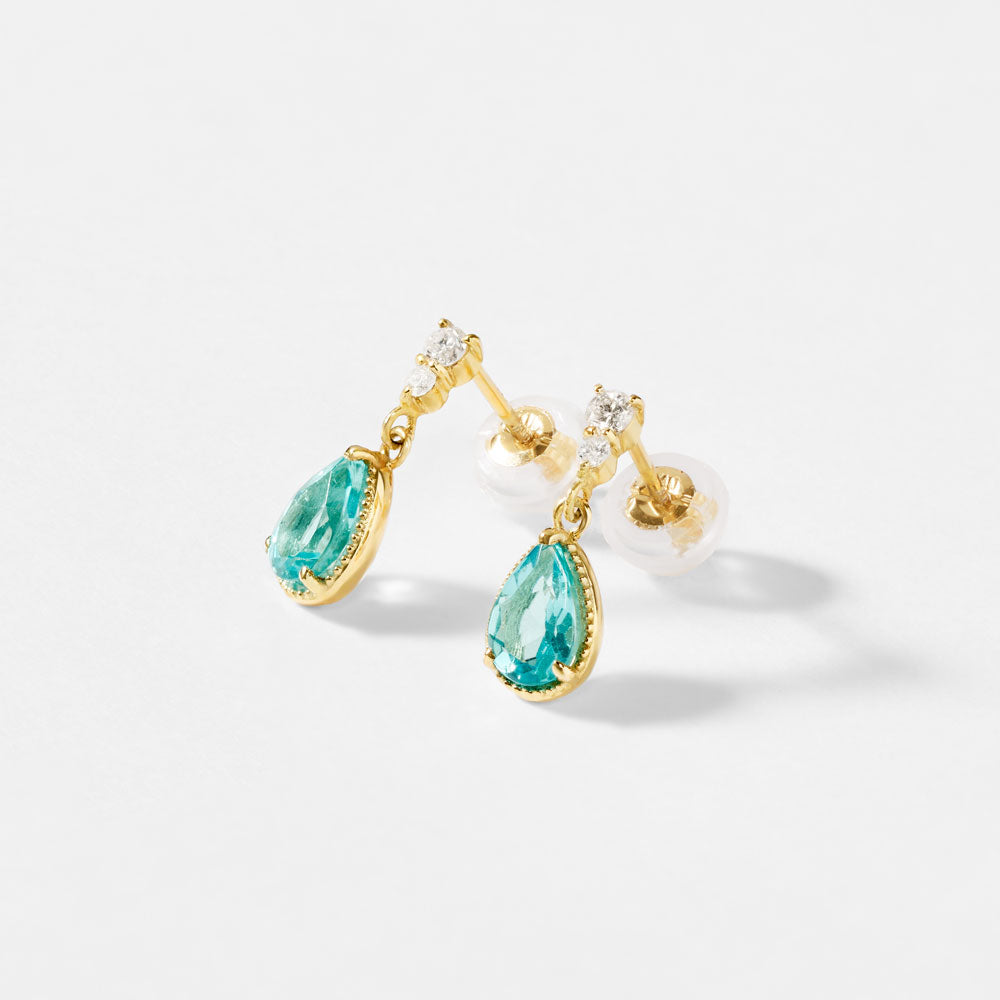 【2026 Summer Collection】K10 アパタイト＆ダイヤモンド ピアス｜41-3170