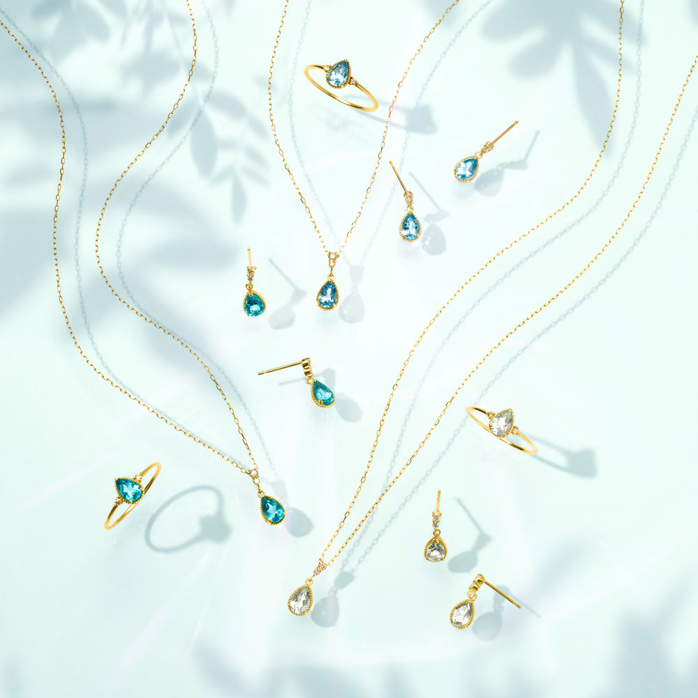 【2026 Summer Collection】K10 アクアマリン＆ダイヤモンド ネックレス ｜60-9332