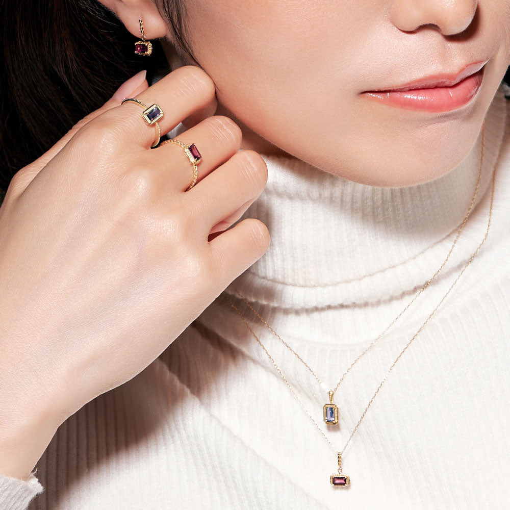 【2026 Autumn Collection】K10  ロードライトガーネット ピアス ｜96-3362