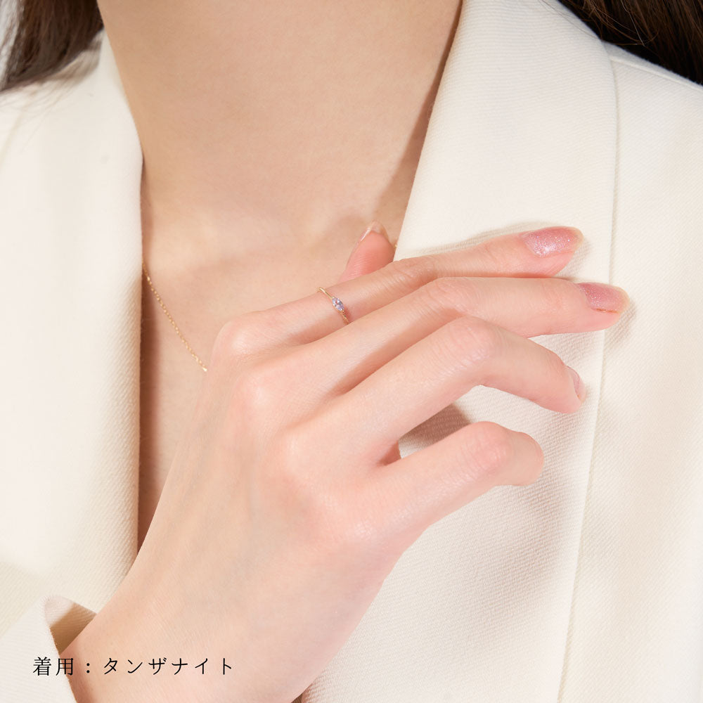 K10 誕生石 マーキスリング（12月：タンザナイト）｜36-2142