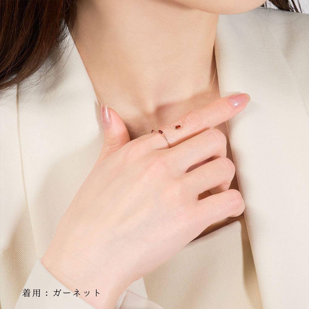 K10 誕生石 マーキスリング（1月：ガーネット）｜36-2131