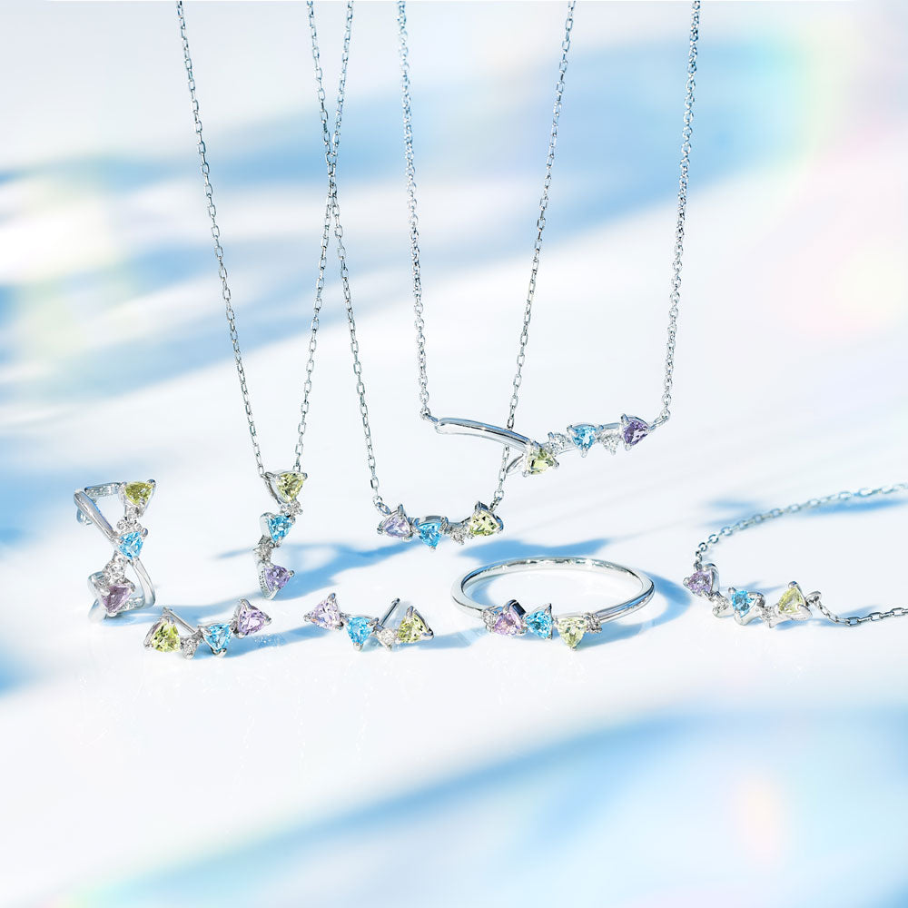 SV925 カラーストーンネックレス ｜96-1502