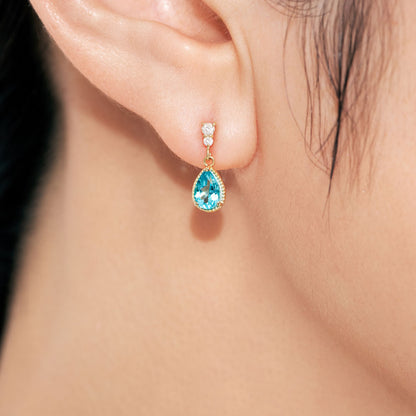 【2026 Summer Collection】K10 アパタイト＆ダイヤモンド ピアス｜41-3170