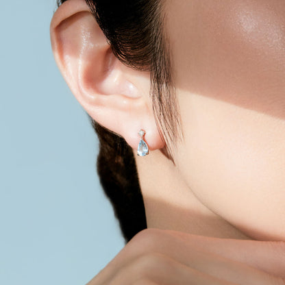 【2026 Summer Collection】K10WG アクアマリン＆ダイヤモンド ピアス｜41-3173