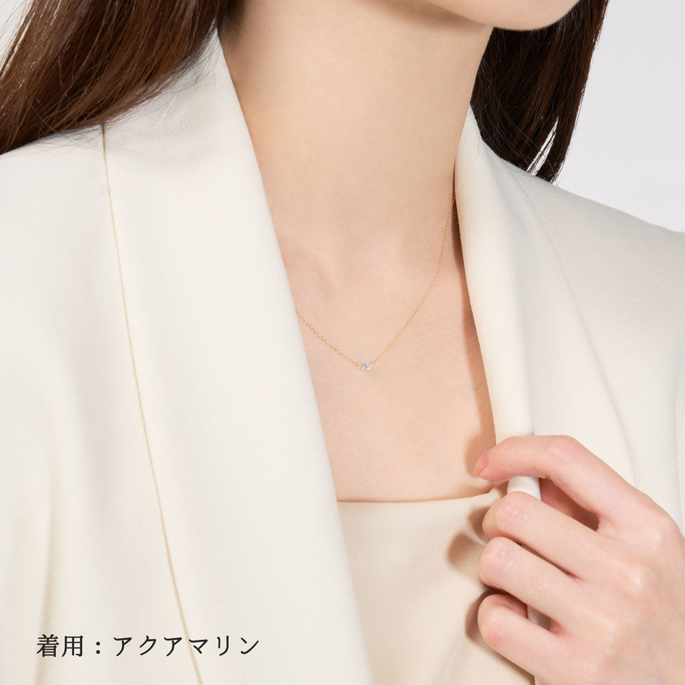 K10 誕生石 マーキスネックレス（3月：アクアマリン）｜63-8003