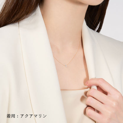 K10 誕生石 マーキスネックレス（3月：アクアマリン）｜63-8003