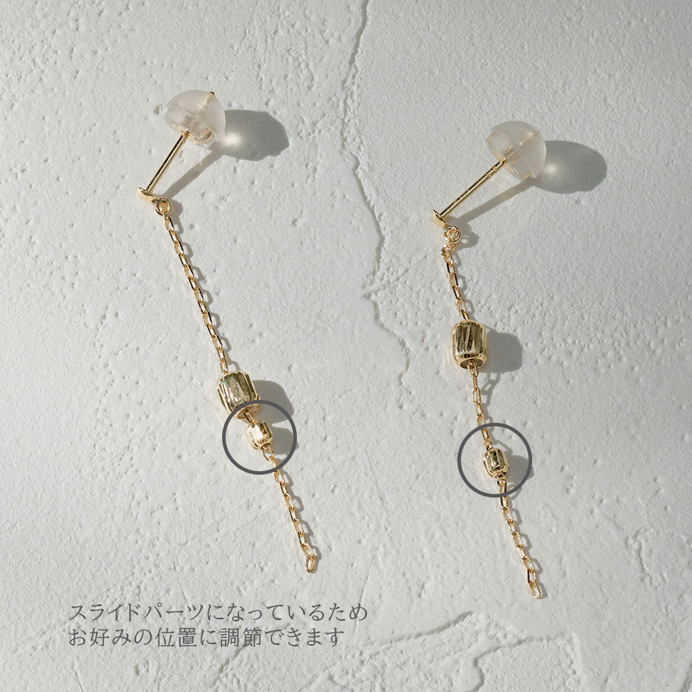 K18 チェーンピアス（02）｜43-0374