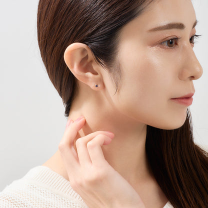 K10 一粒 誕生石 サークル スタッドピアス （9月：サファイア）❘ 43-1329