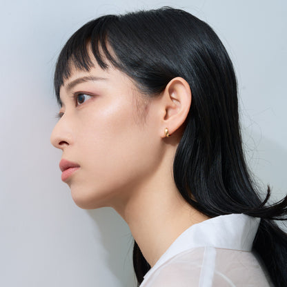 【片耳】K18 月甲 フープピアス（10×5） ❘ 43-1476