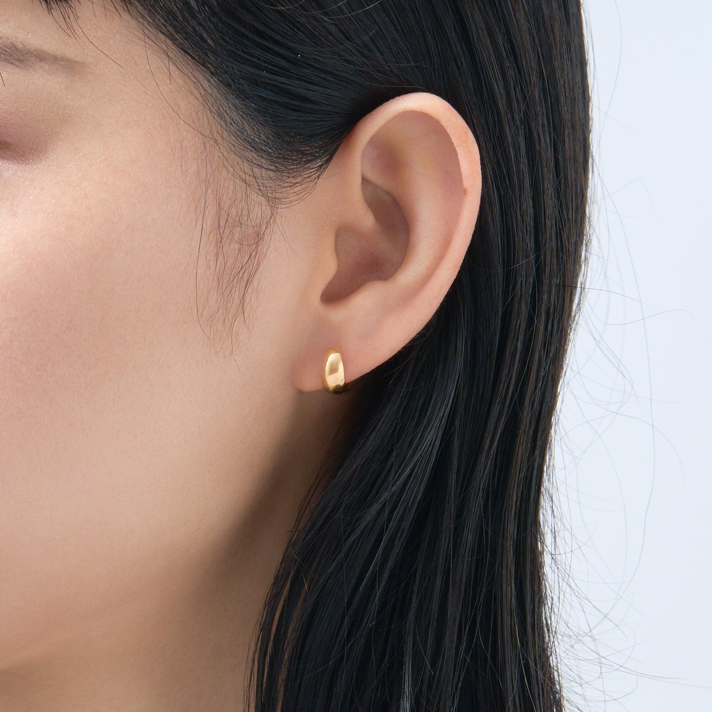 K18 月甲 フープピアス（10×5） ❘ 43-1361