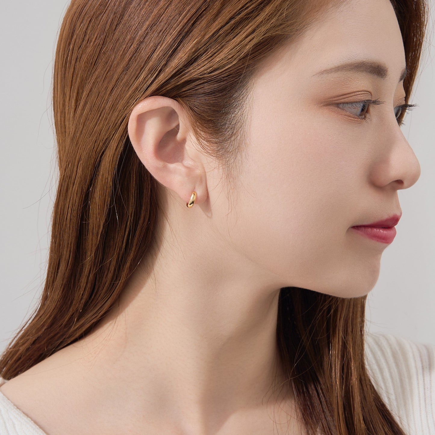 K18 月甲 フープピアス（10×3） ❘ 43-1367