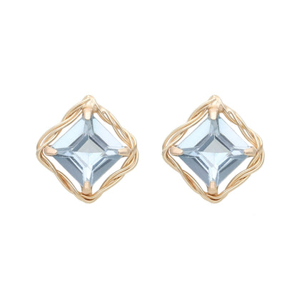 K10 シンセチックアクアスピネル スタッドピアス | 43-1390