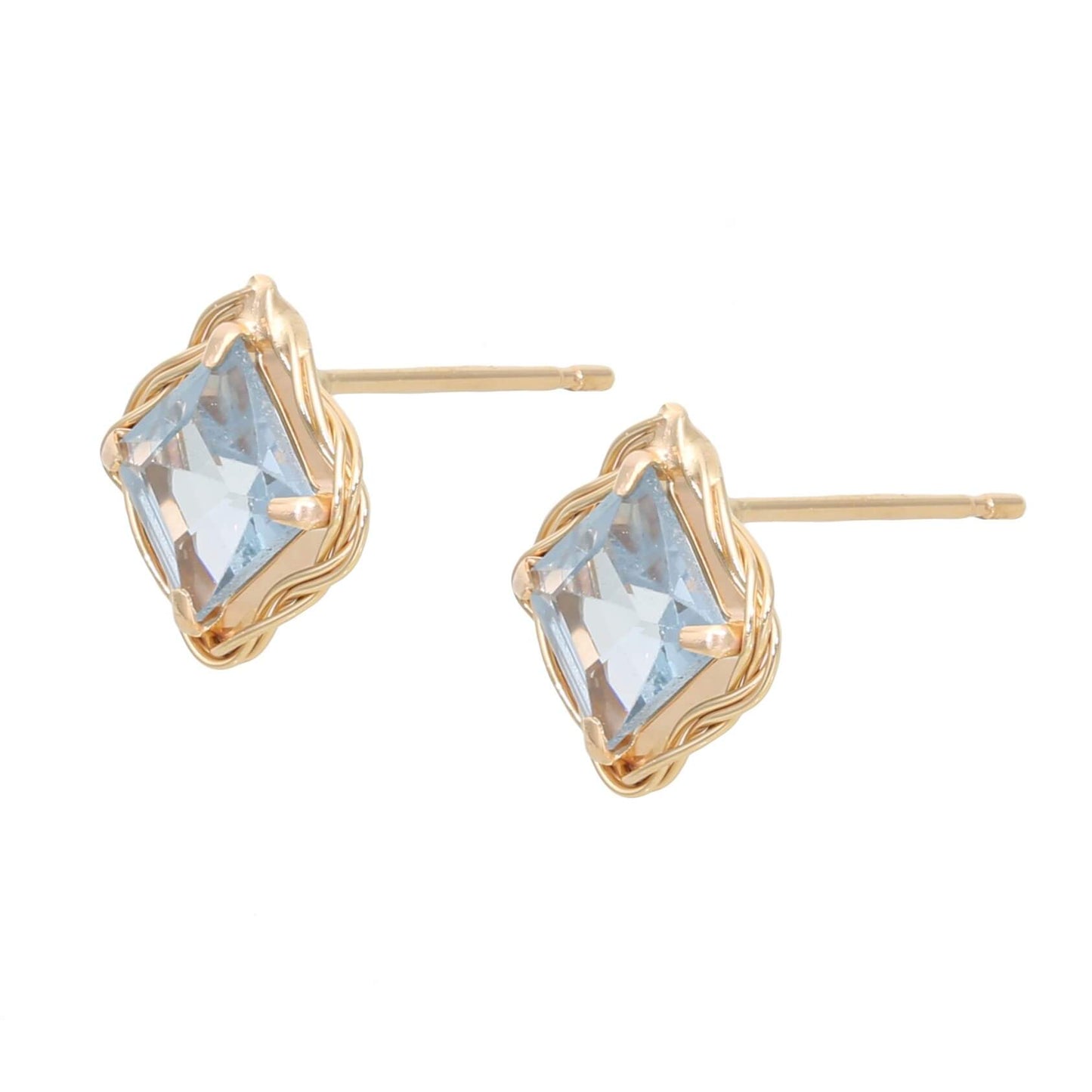 K10 シンセチックアクアスピネル スタッドピアス | 43-1390
