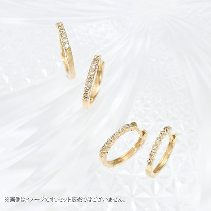 K10 ダイヤモンド 計0.06ct フープ ピアス｜43-1497