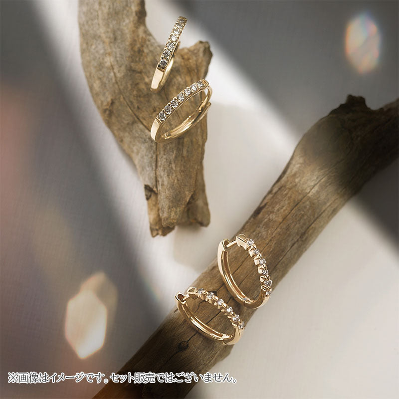 K10 ダイヤモンド 計0.08ct フープピアス｜43-1496