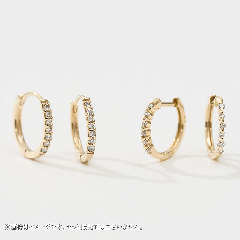 K10 ダイヤモンド 計0.08ct フープピアス｜43-1496