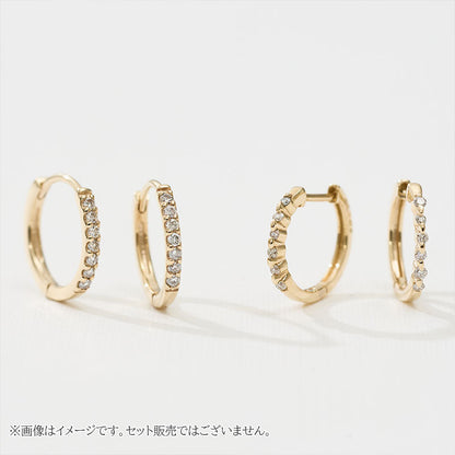 K10 ダイヤモンド 計0.08ct フープピアス｜43-1496