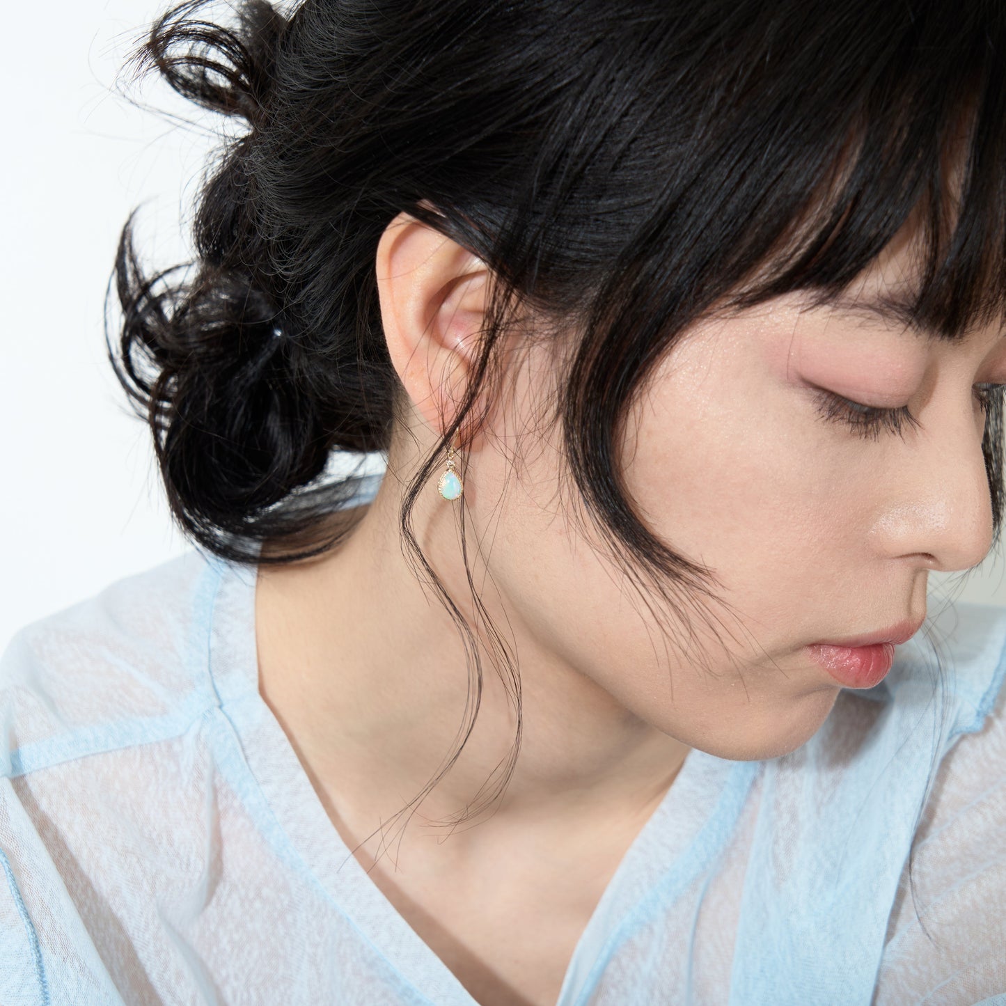 K10 オパール × ダイヤモンド フックピアス ｜43-1620