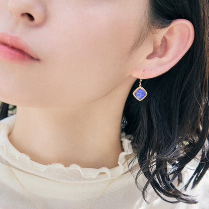 K10 ラピスラズリ×クォーツ ピアス | 43-1582