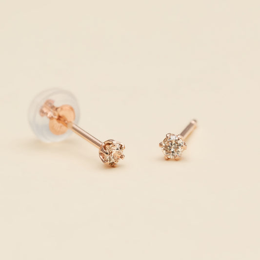 K10PG  一粒ダイヤモンド スタッドピアス | 43-2504