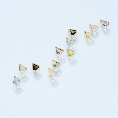 K10 青海波 スタッドピアス①（レモンクォーツ）❘ 43-5253