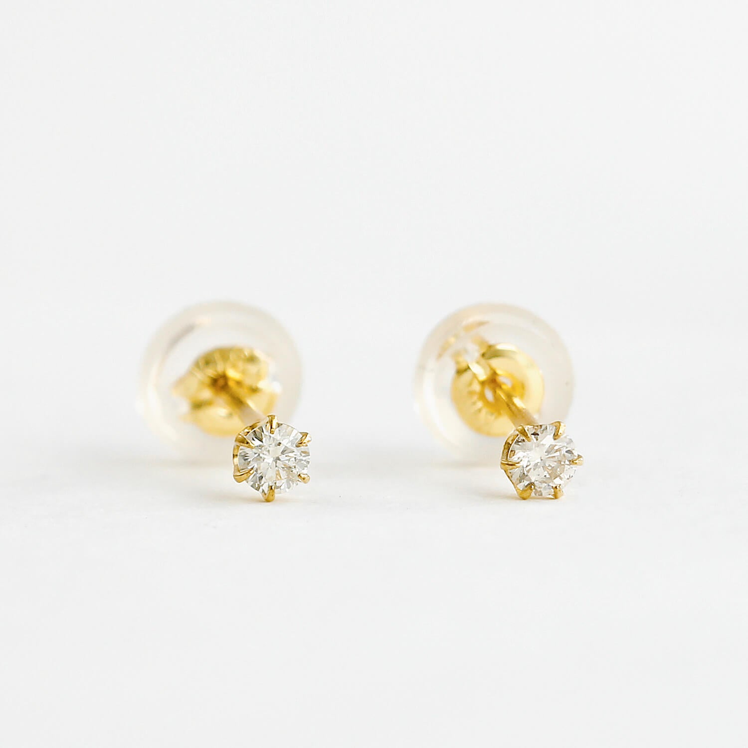 K18 一粒ダイヤモンド スタッドピアス 計0.1ct | 43-7727