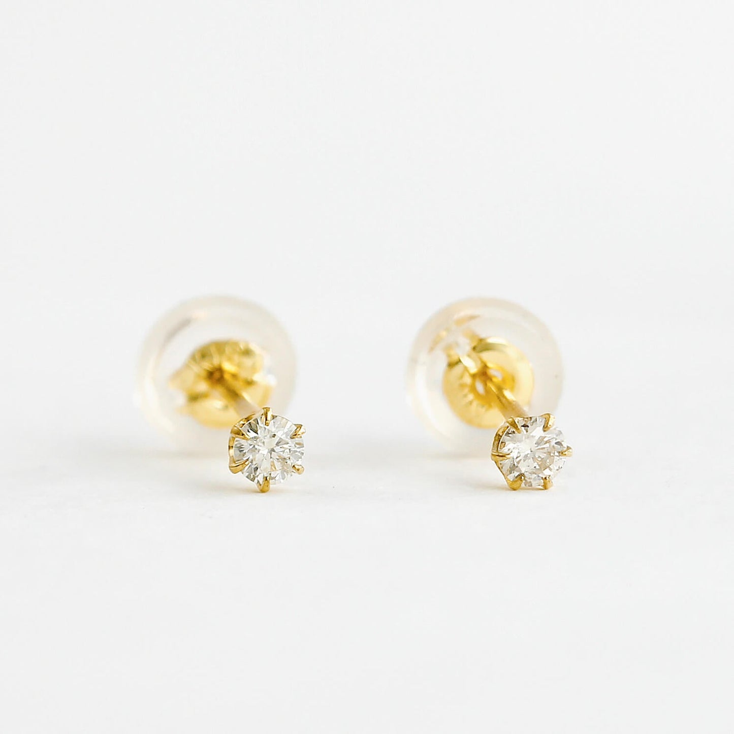 K18 一粒ダイヤモンド スタッドピアス 計0.1ct | 43-7727