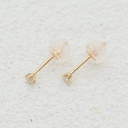 K10 一粒ダイヤモンド スタッドピアス 計0.06ct（YG/PG）| 43-7786-7787