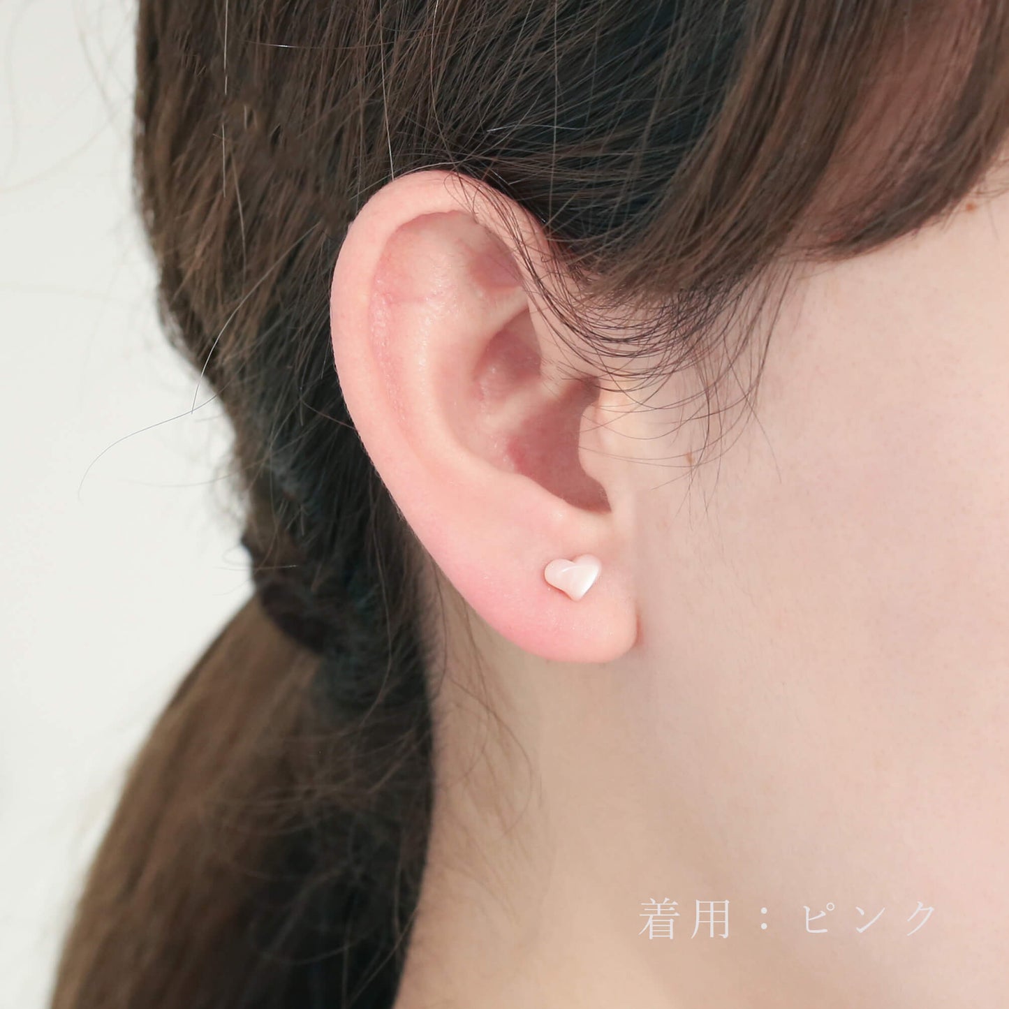 K10 ハートシェル スタッドピアス（ピンク） ❘ 43-7824