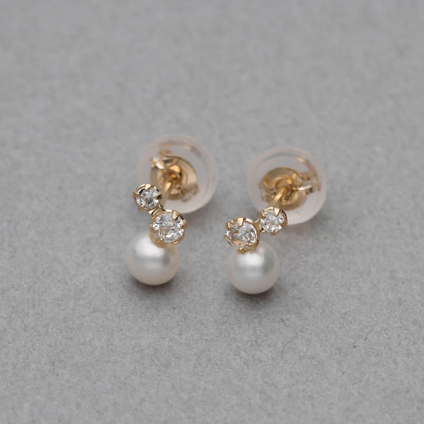 K10 パール & キュービックジルコニア ピアス（02） | 43-7831