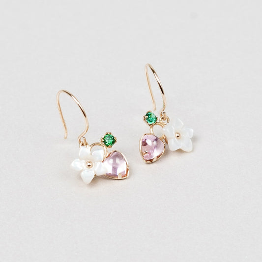 【数量限定】K10 フラワーモチーフピアス（02） | 43-7991