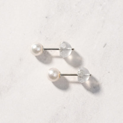 Pt900 アコヤパール スタッドピアス（4mm）｜43-7995
