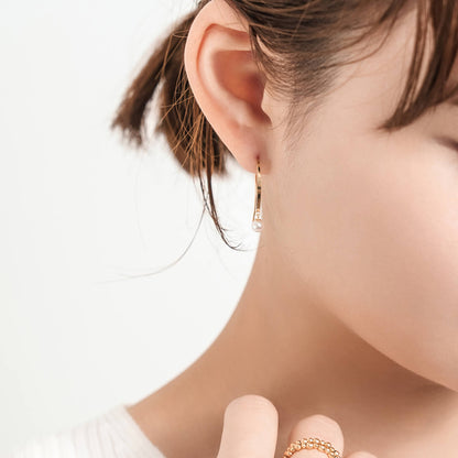 K18 アコヤパール フックピアス（4mm）｜43-8017