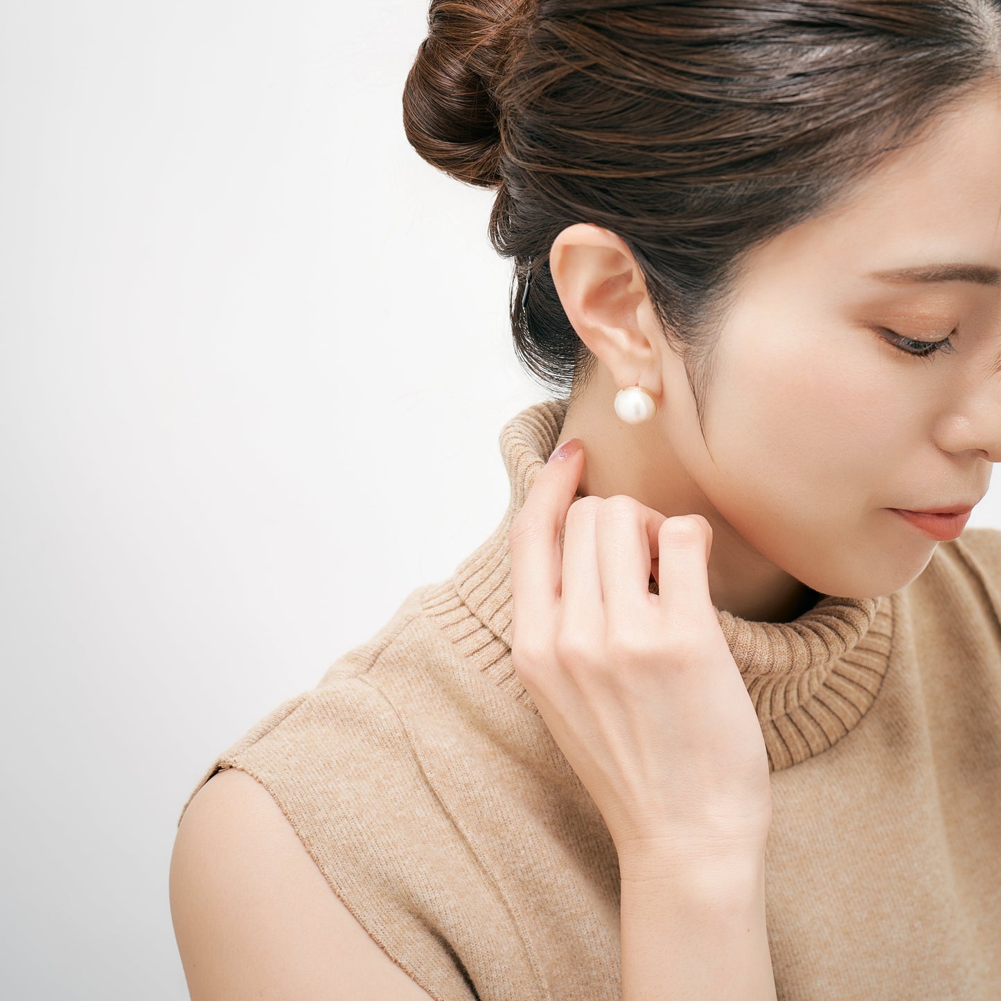 【限定】K10 マベパール ピアス （マット / L線幅 2mm） | 43-8425