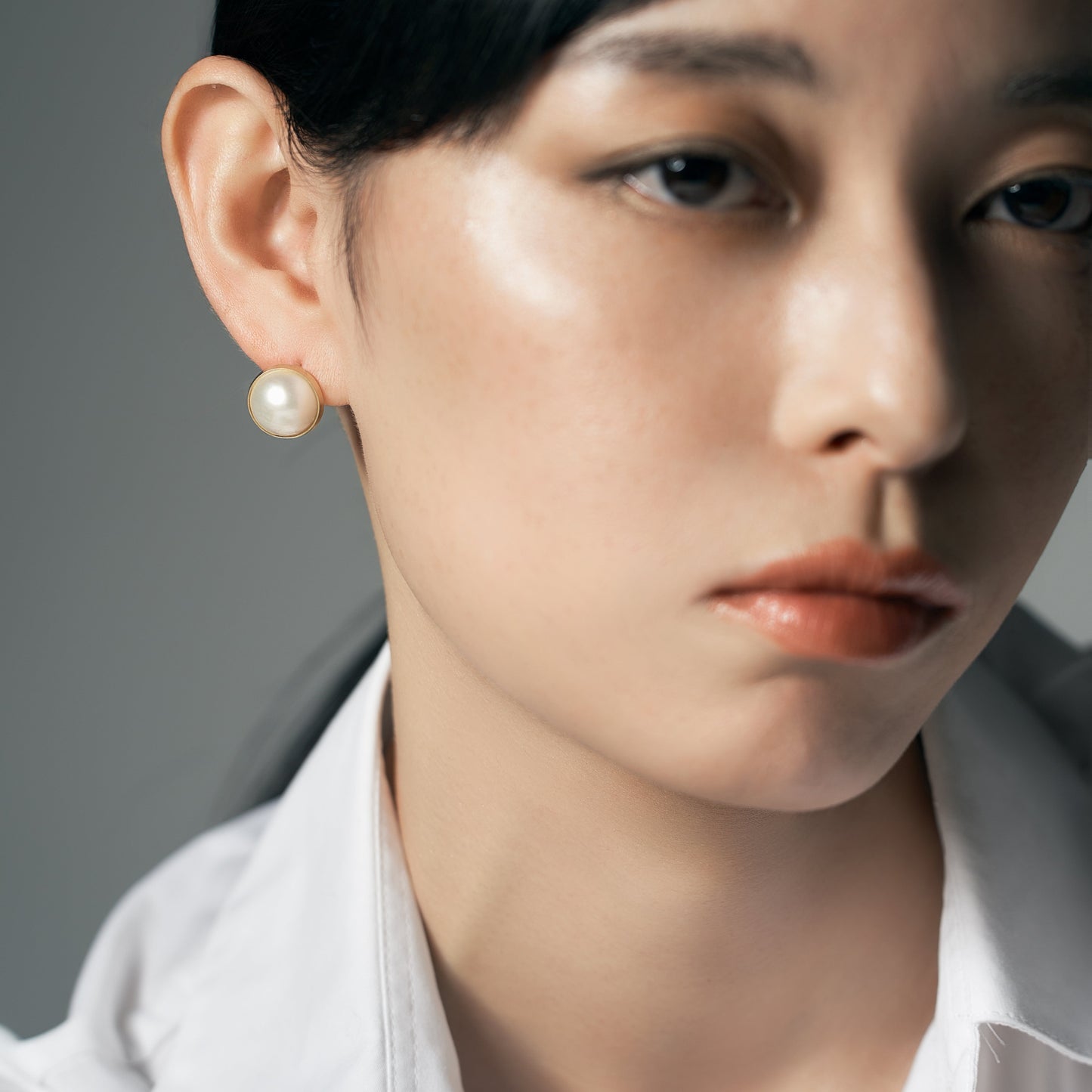 【限定】K10 マベパール ピアス （マット / L線幅 2mm） | 43-8425