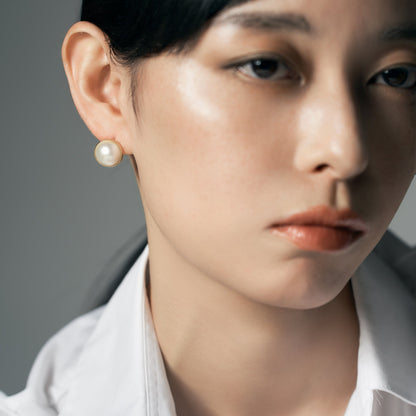 【限定】K10 マベパール ピアス （マット / L線幅 2mm） | 43-8425