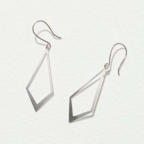 K10 ひし形 フックピアス（ホワイト） | 45-4933
