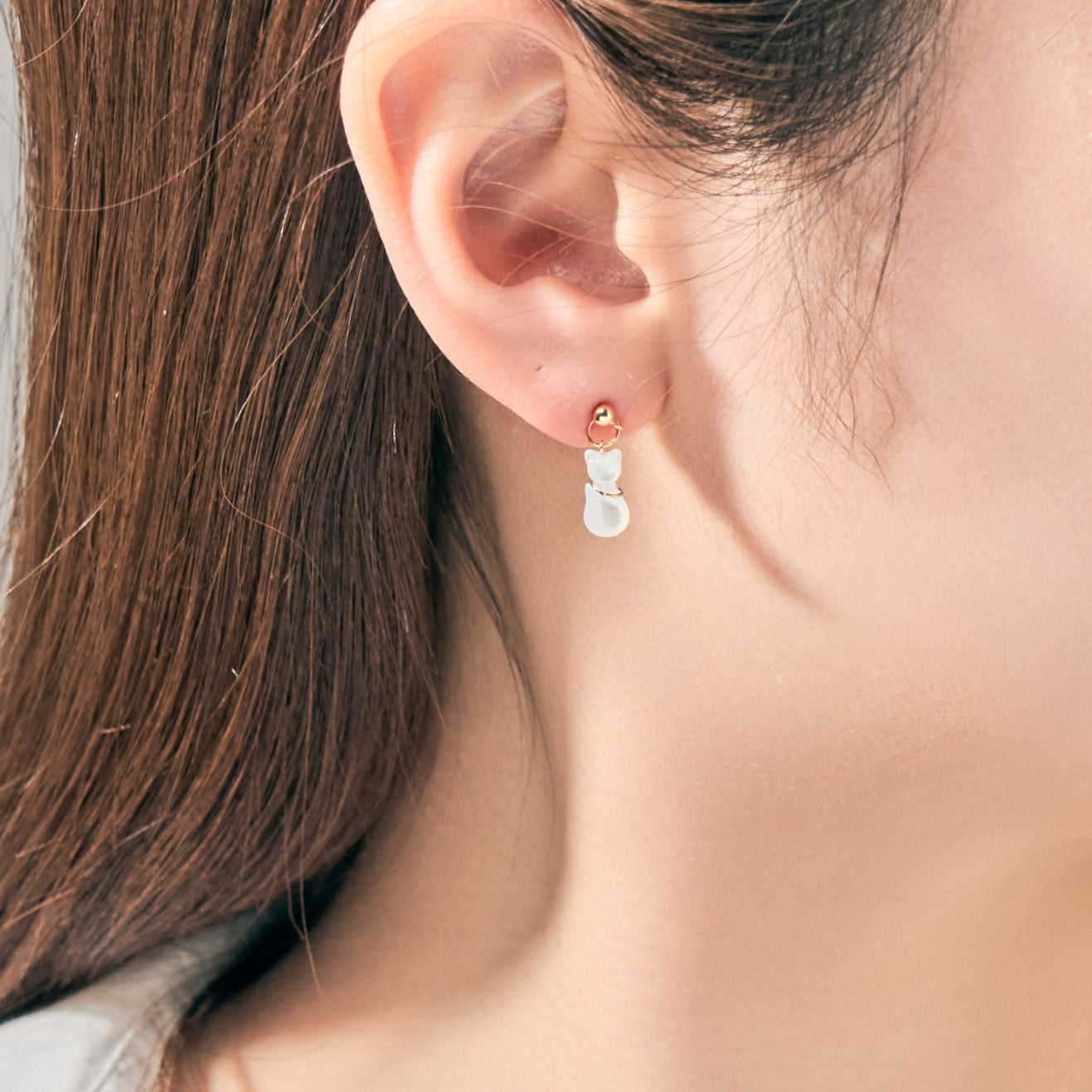 K10 シロネコ ピアス ❘ 45-4984