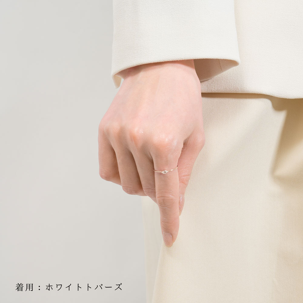 K10 誕生石 マーキスリング（4月：ホワイトトパーズ）｜36-2134