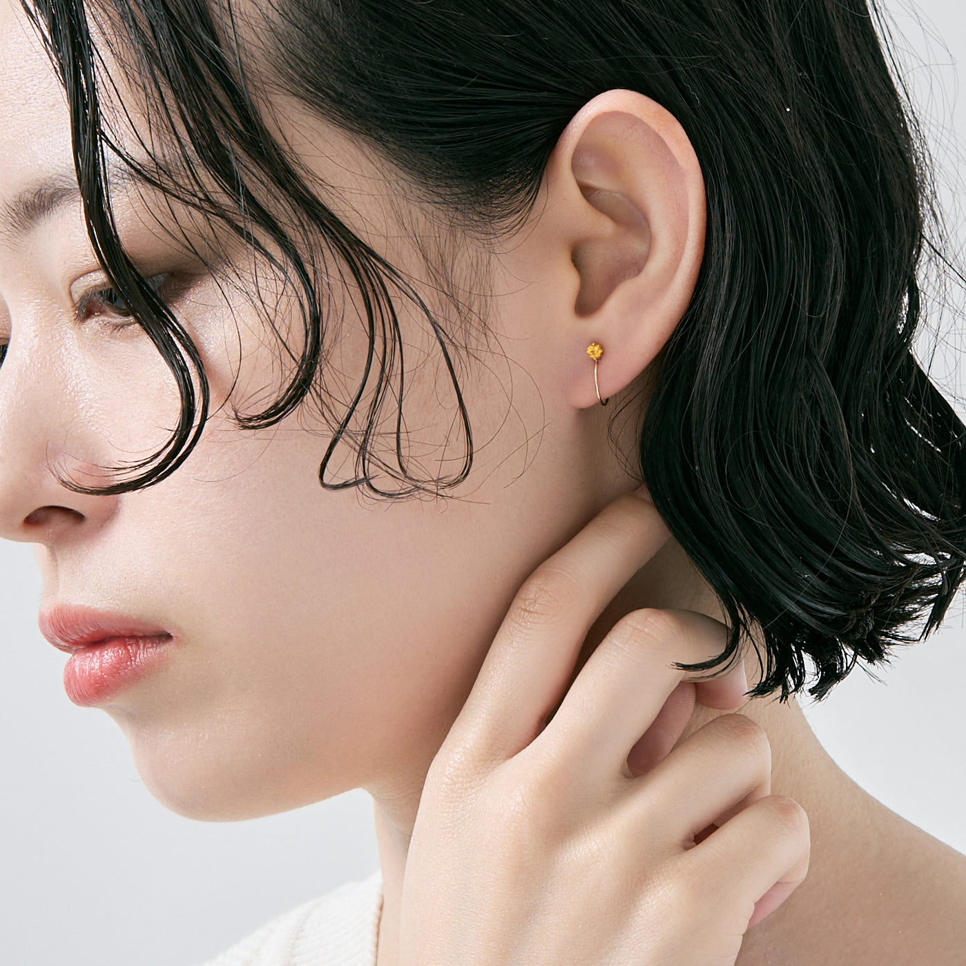 K10 誕生石 イヤリング（11月：シトリン）| 55-7091