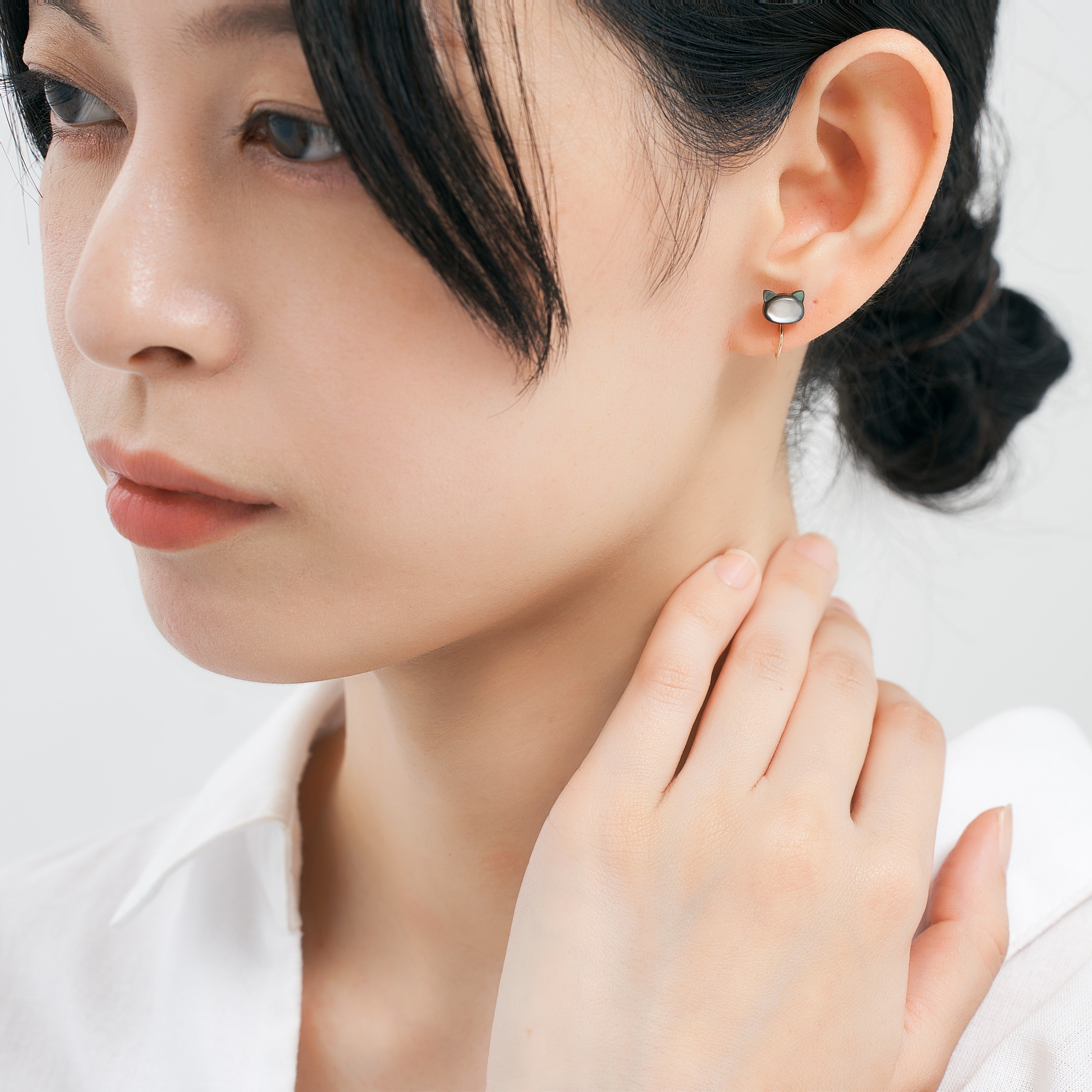 K10 クロネコ イヤリング ❘ 55-7580