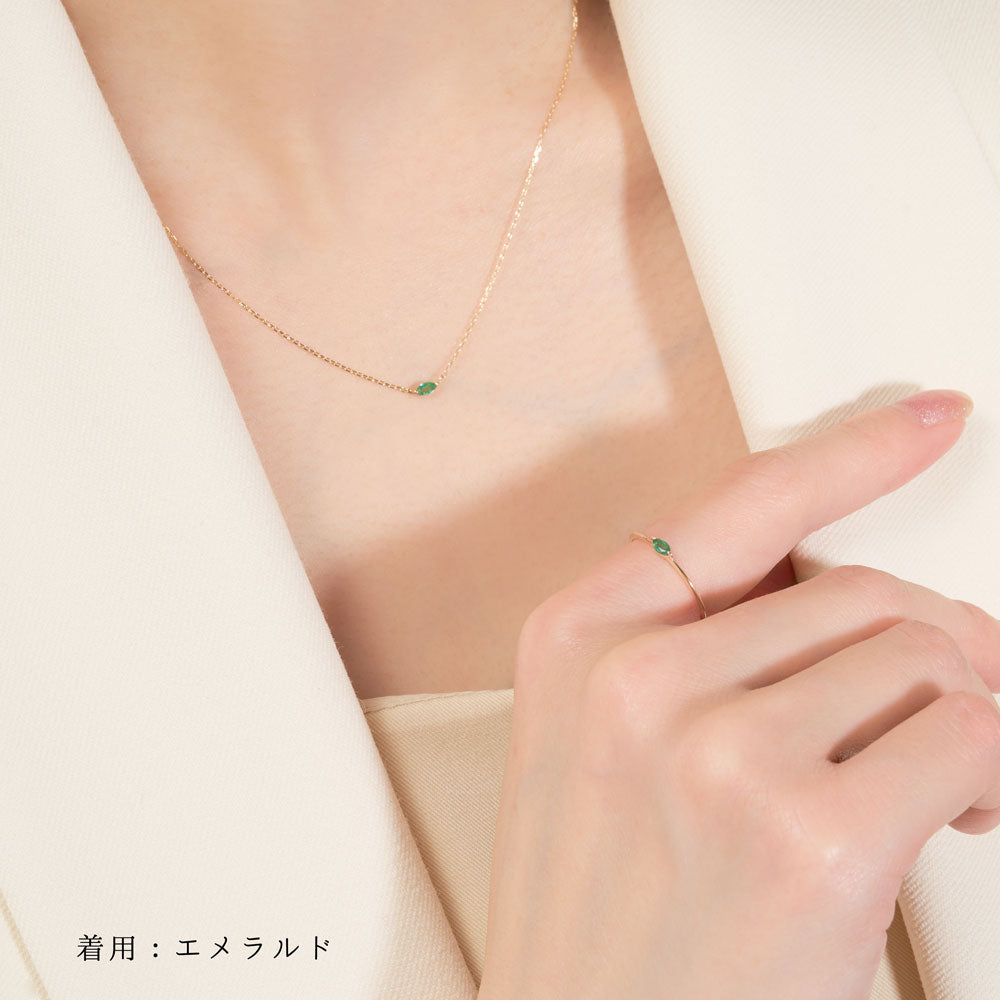 K10 誕生石 マーキスリング（5月：エメラルド）｜36-2135