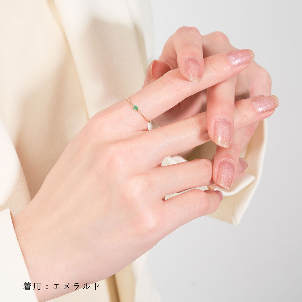 K10 誕生石 マーキスリング（5月：エメラルド）｜36-2135