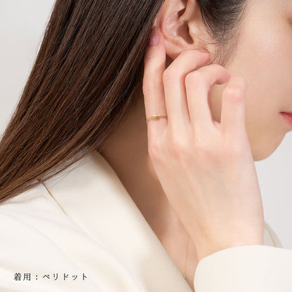 K10 誕生石 マーキスリング（8月：ペリドット）｜36-2138