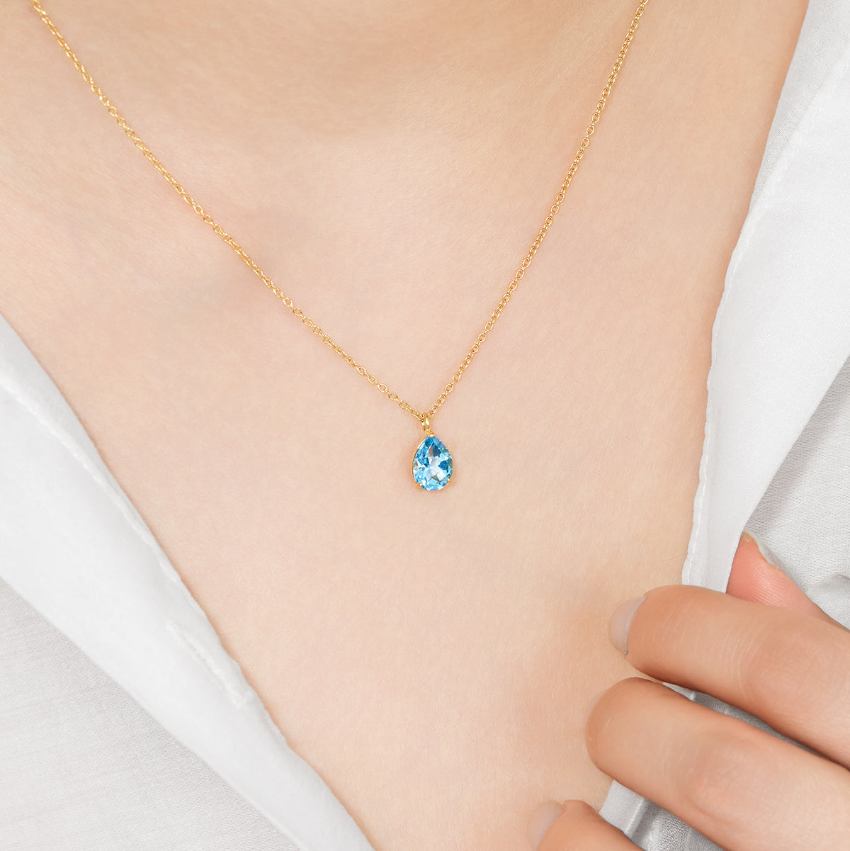 【受注生産】SV925 ブルートパーズ ネックレス ｜96-1592