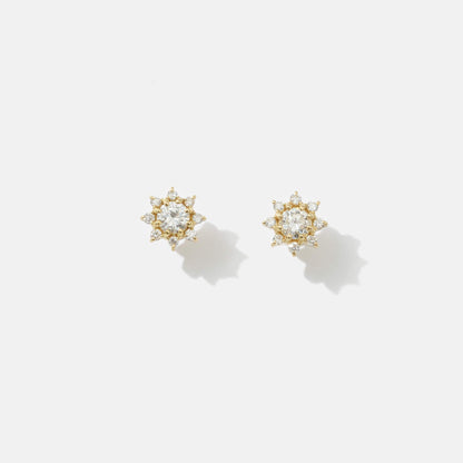 K18 誕生石×ダイヤモンド スタッドピアス （4月：ダイヤモンド）❘ 96-3043