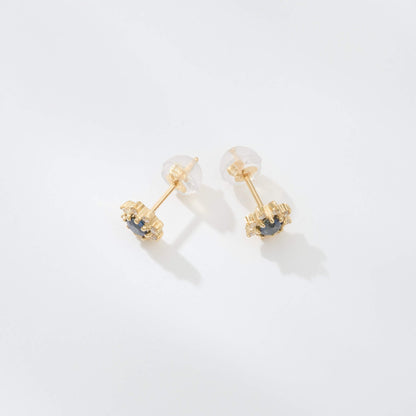 K18 誕生石×ダイヤモンド スタッドピアス （9月：サファイア）❘ 96-3048