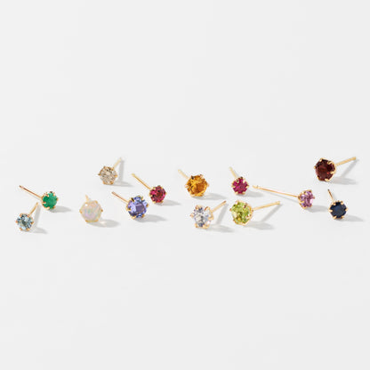 K18 誕生石 スタッドピアス 3mm（10月：ピンクトルマリン）｜96-3180