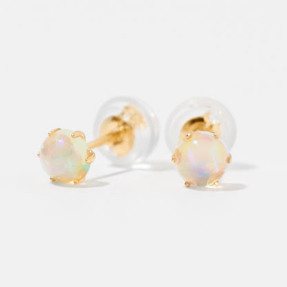 K18 誕生石 スタッドピアス 4mm（10月：オパール）｜96-3210